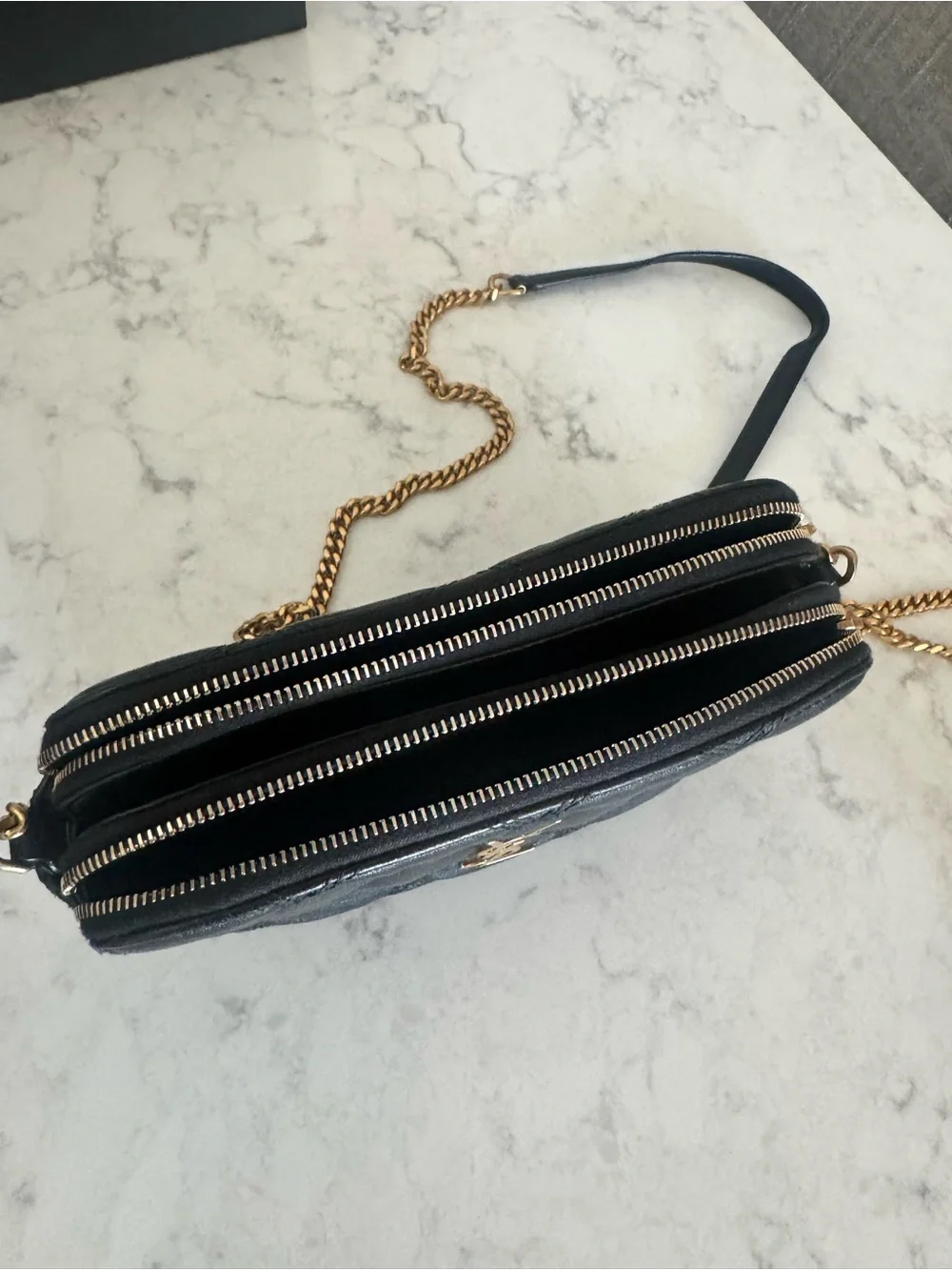 Saint Laurent YSL Becky Mini Black Quilted Leather Crossbody Bag